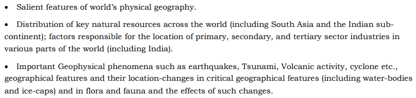 geography Syllabus for UPSC Mains