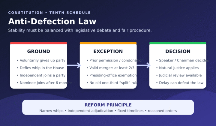 anti-defection law: Anti-Defection Law: Tenth Schedule, Cases and Reforms