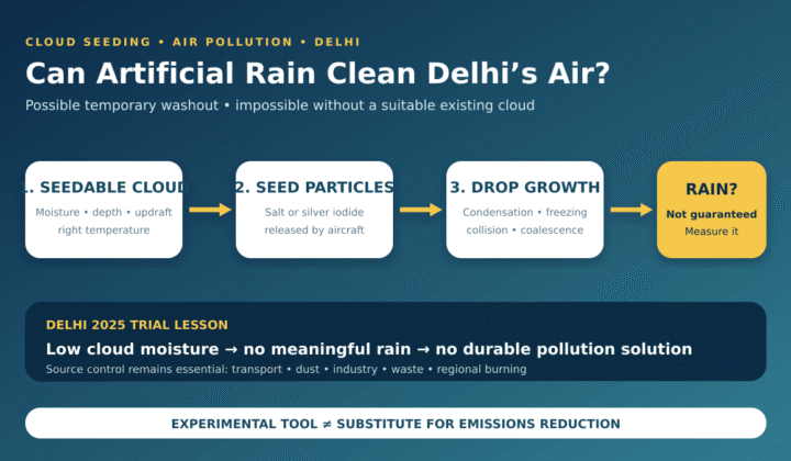 Artificial rain Delhi cloud seeding: Artificial Rain in Delhi: Cloud Seeding Science, Trial and Limits