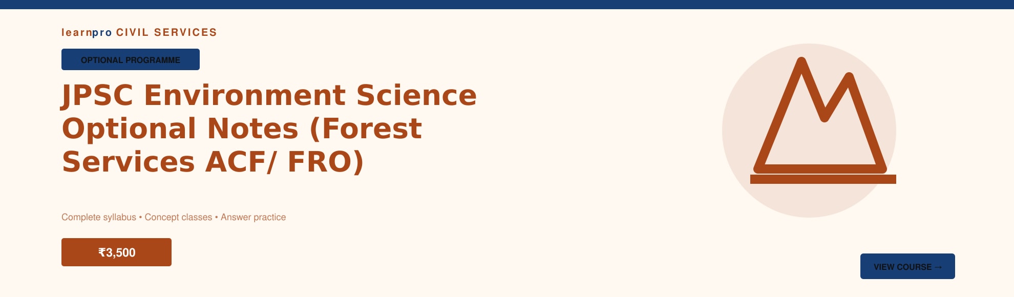 JPSC Environment Science Optional Notes (Forest Services ACF/FRO) course banner – LearnPro Civil Services