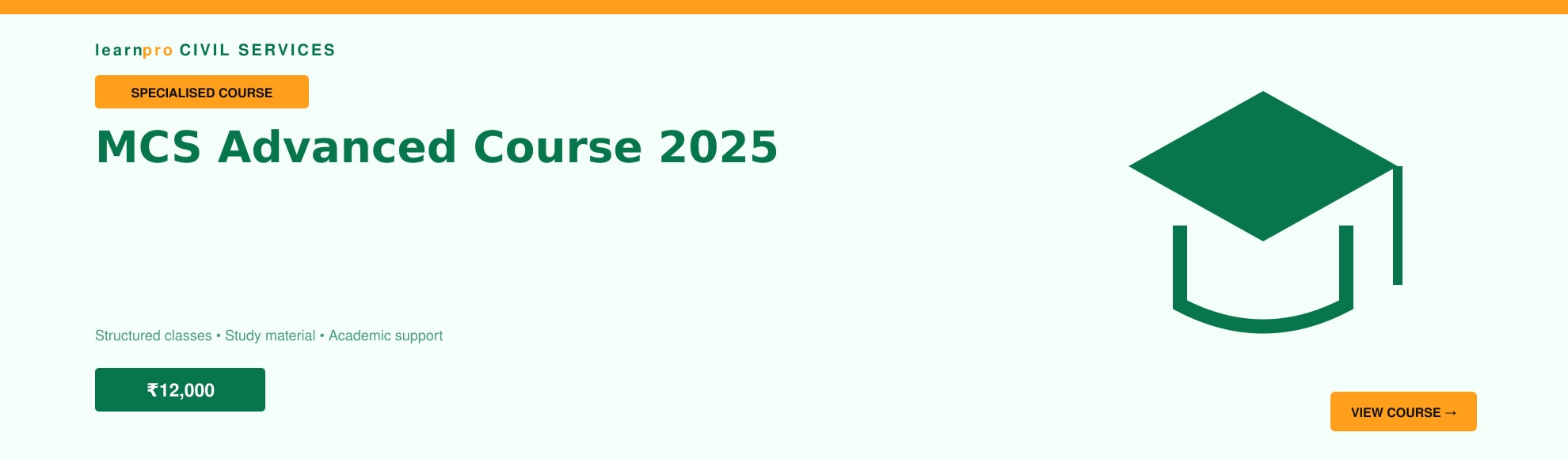 MCS Advanced Course 2025 course banner – LearnPro Civil Services