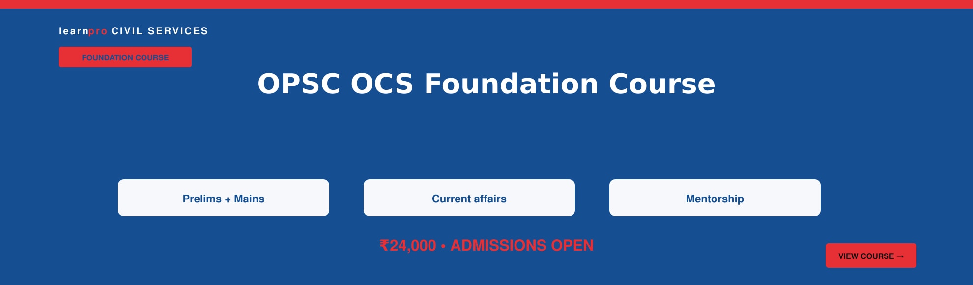 OPSC OCS Foundation Course course banner – LearnPro Civil Services