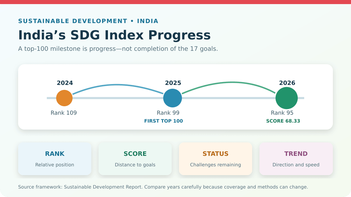 India SDG Index Ranking 2026: Rank 95 | LearnPro