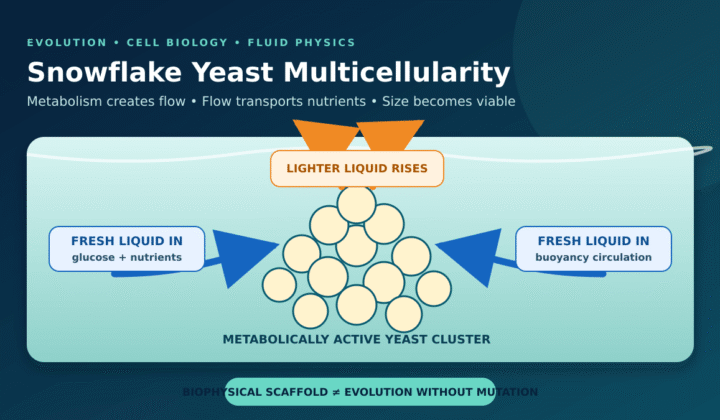 snowflake yeast multicellularity: Snowflake Yeast Multicellularity: How Fluid Physics Enables Growth