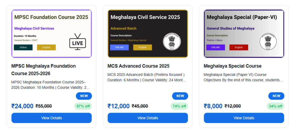 MPSC Meghalaya Online Course
