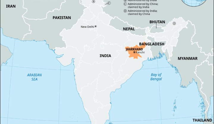 Location of Jharkhand