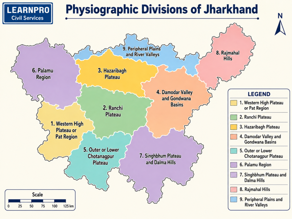 Physiographic Divisions of Jharkhand