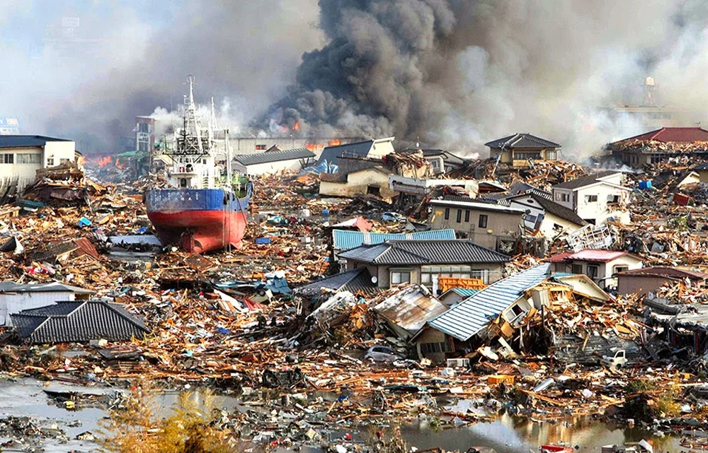 Disaster Management Notes for UPSC – earthquake and tsunami destruction
